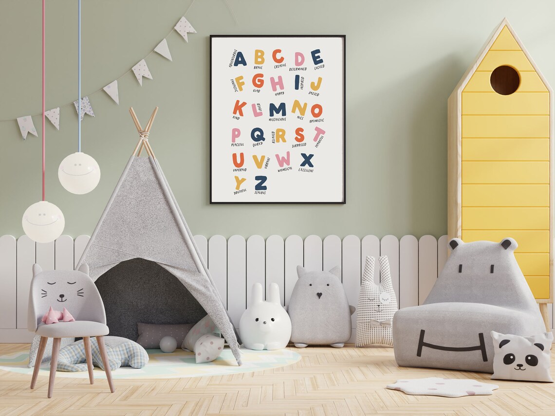 Alphabet Feelings A To Z Colorful Kids Nursery Room Decor Poster Gift - Image 3