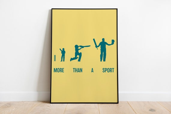 Wall Art Inspirational Poster For Cricket Fan Sport Test Retro