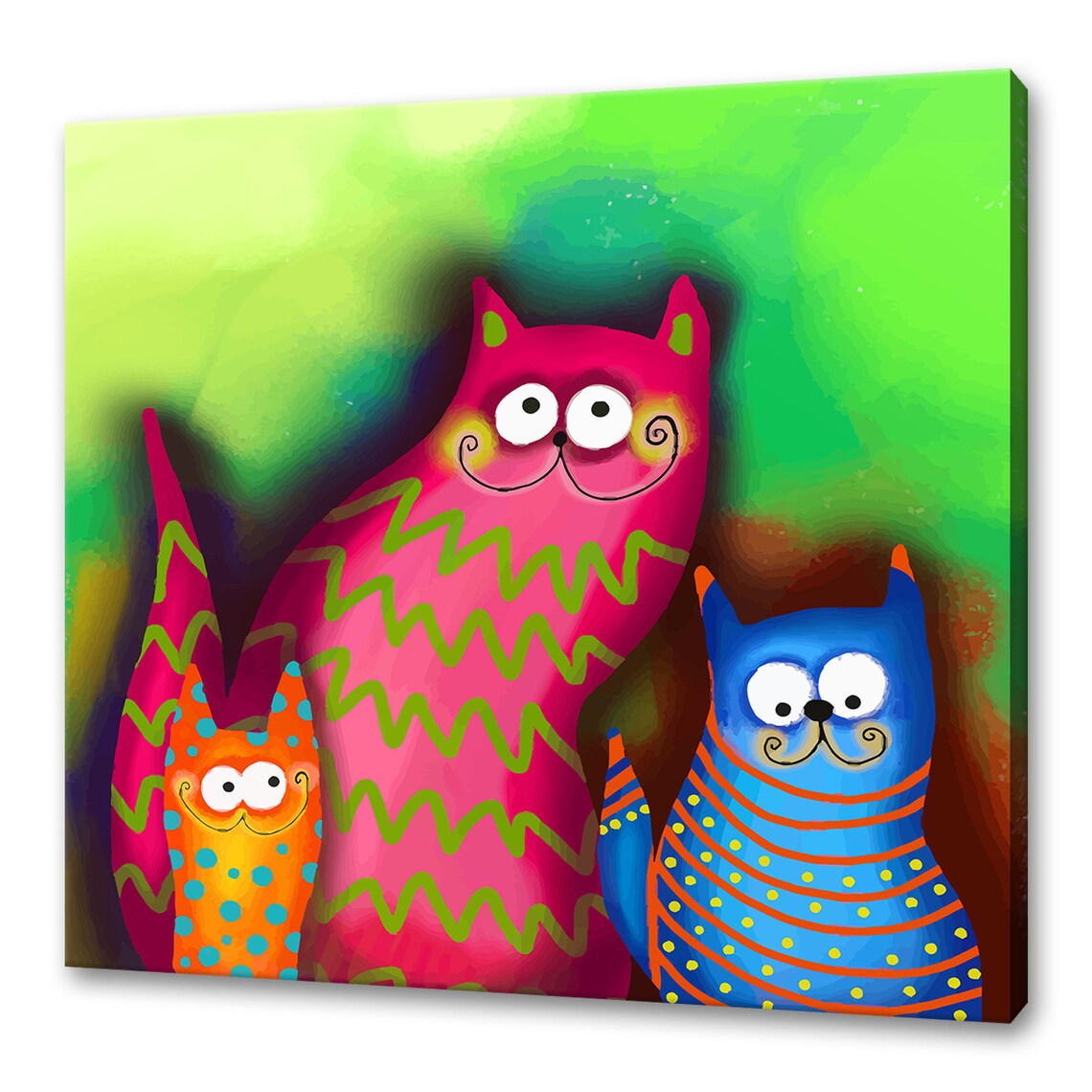 Cat Wall Art Print, Colourful Customised Gift