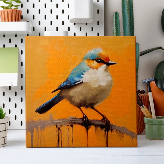 Cute Bluebird Bird Print Birds Wall Art Bird Lover Gift Nature Wall Hanging Avian Wall Decor Handmade Bird Art Fast Turnaround