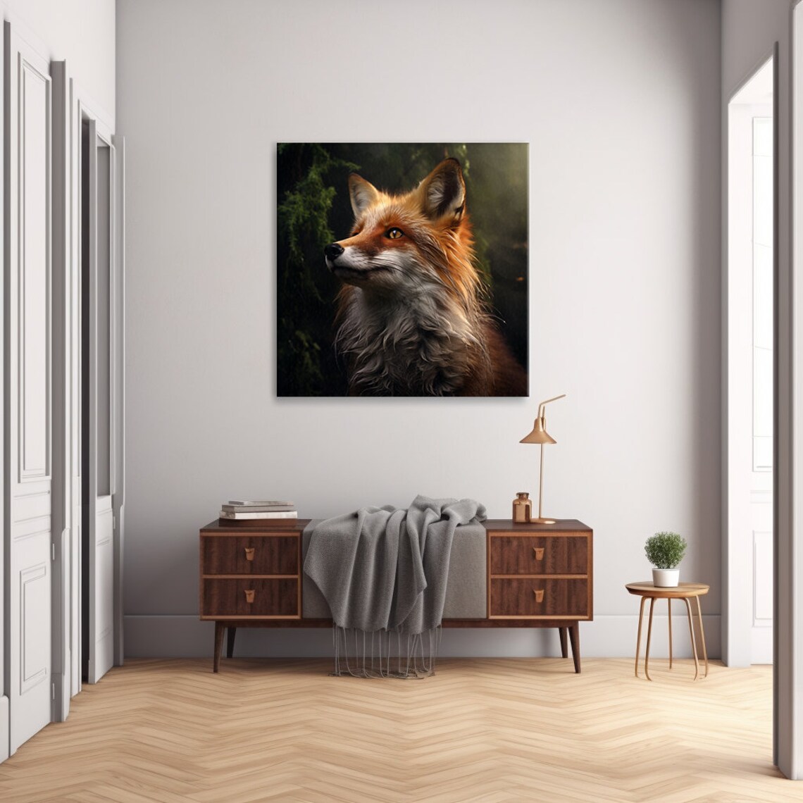 Red Fox In The Forest, Wildlife Wall Art Print - Image 3
