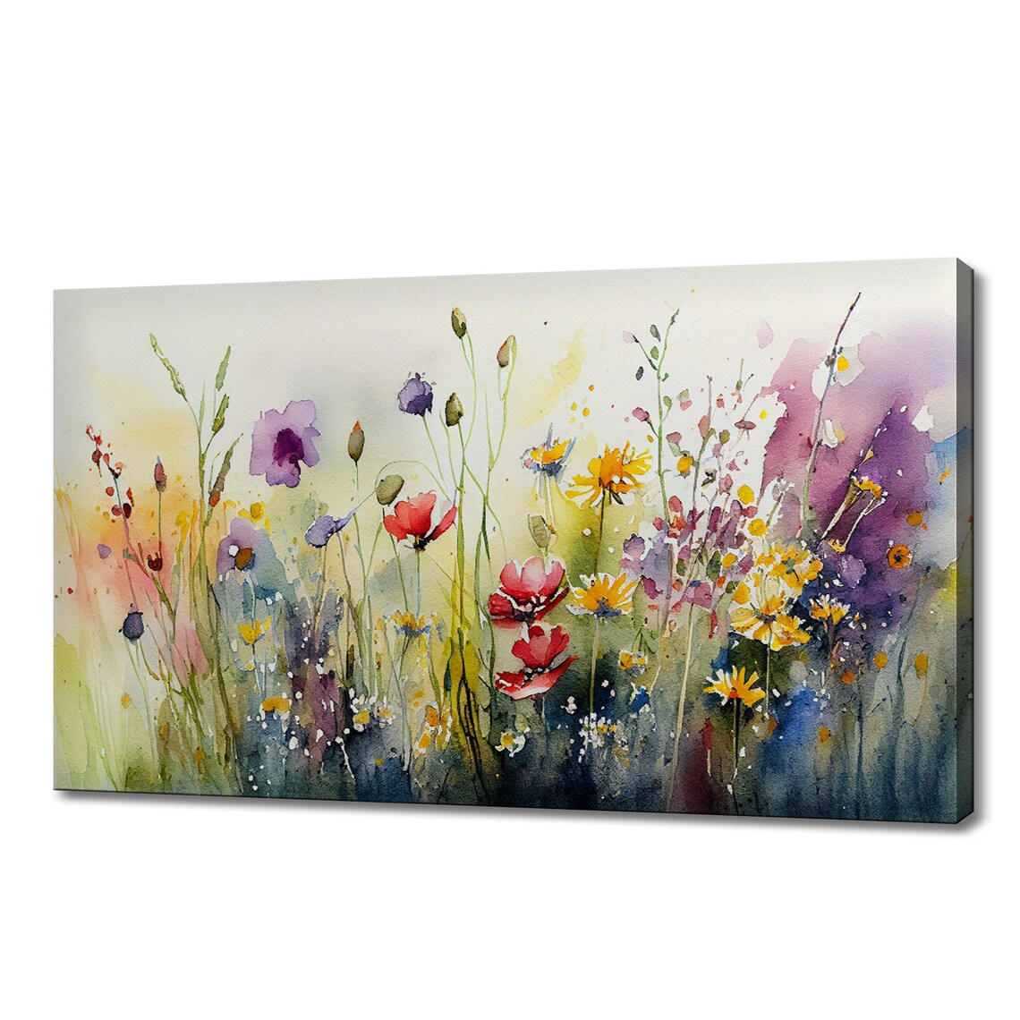 Meadow Flowers Watercolor Art Print, Botanical Decor