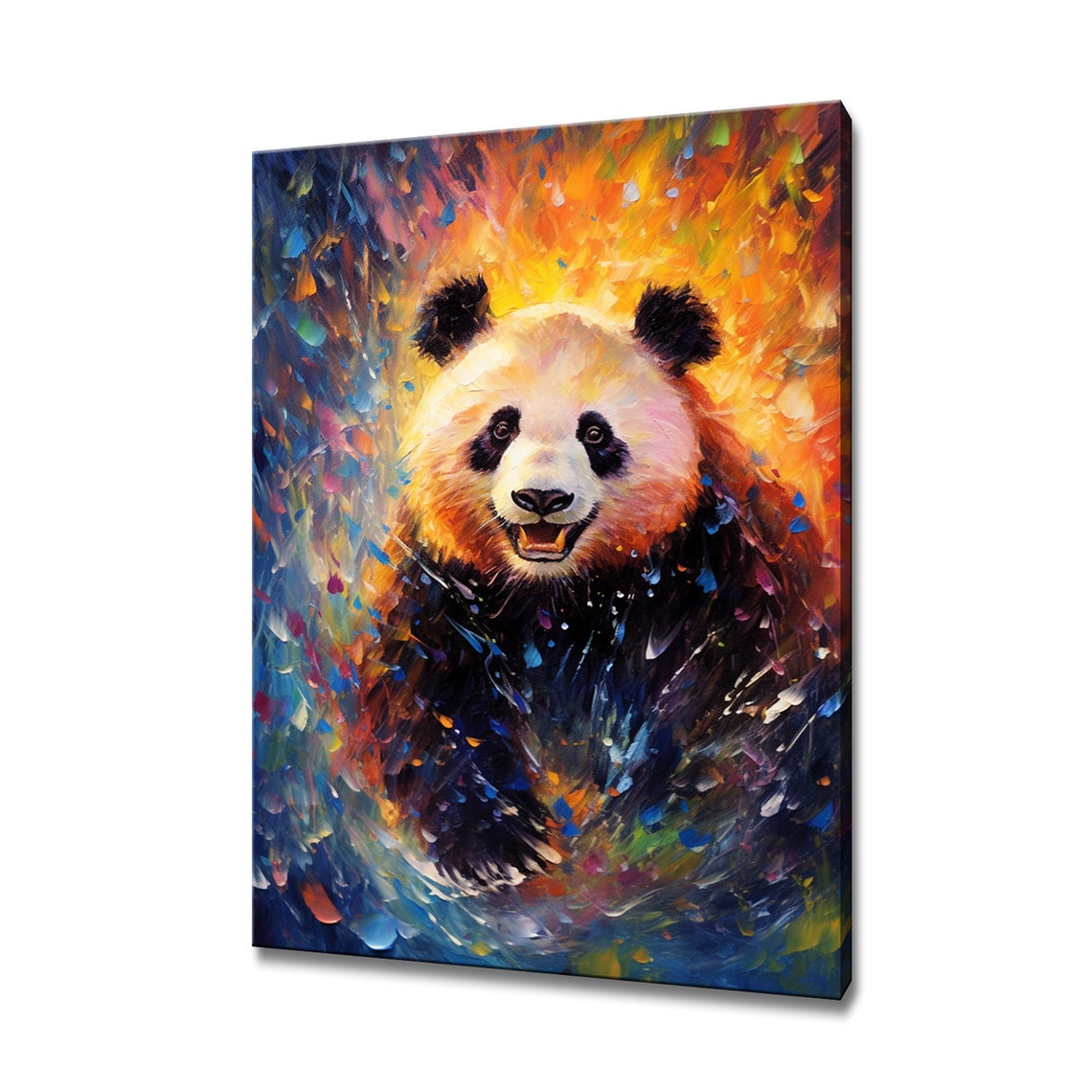 Colorful Abstract Panda Bear Face Modern Pop Art Animal Poster