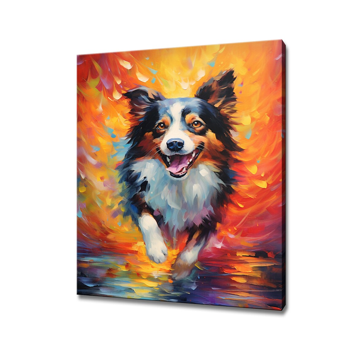 Border Collie Dog Animal Print Colourful Dog Portrait Painting Print Gift For Border Collie Dog Lover Dog Wall Decor Art Print