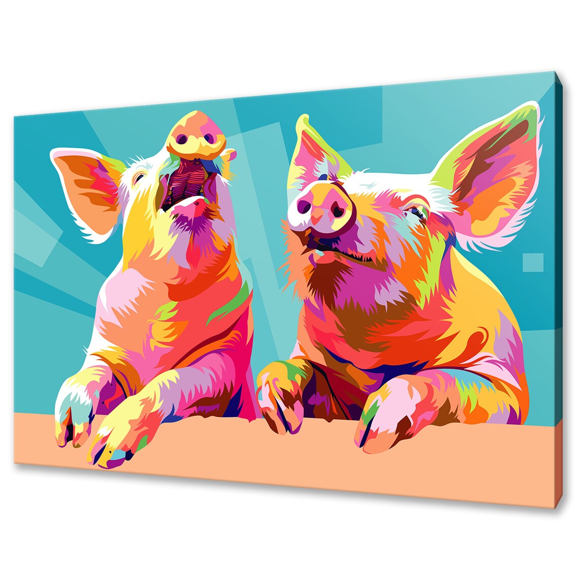 Pigs Art Print, Abstract Modern Home Wall Decor