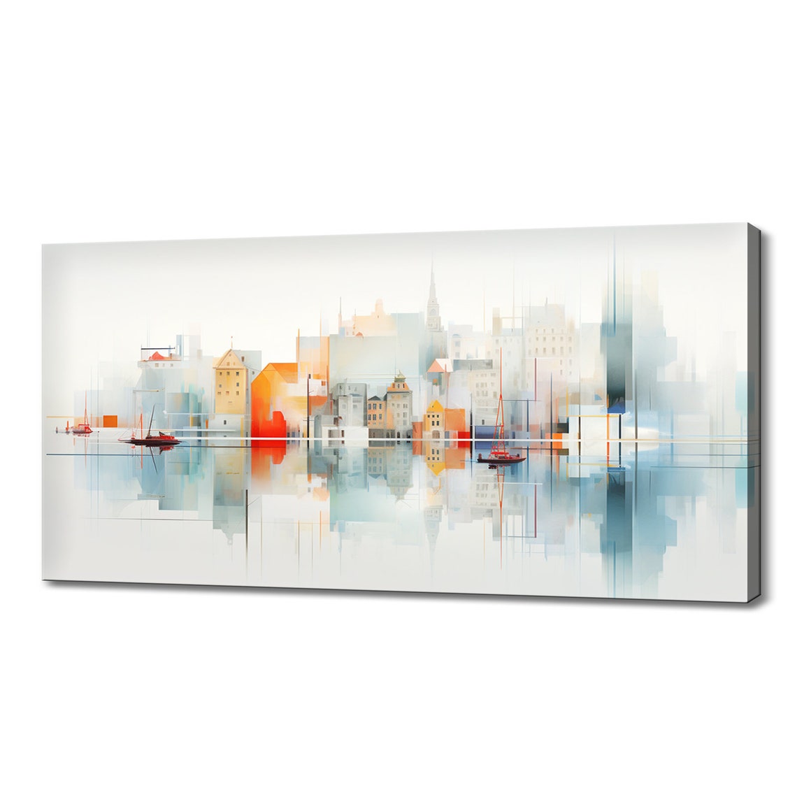 Helsinki Finland Abstract Harbor Waterfront Skyline Travel Poster