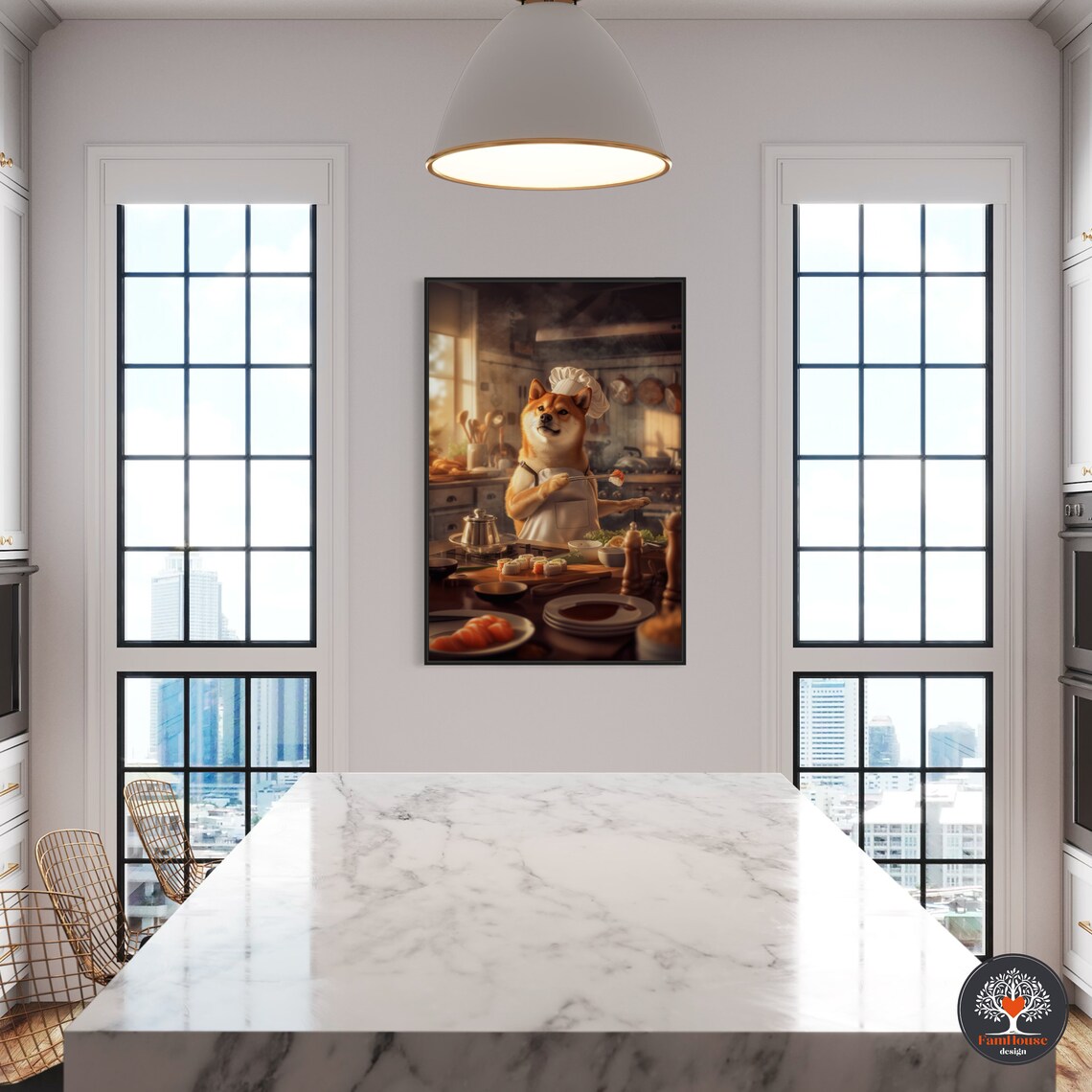 Custom Shiba Inu Dog Cooking, Funny Kitchen Art Print - Image 3