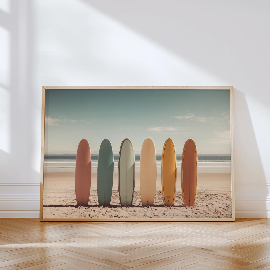 Surfboard Horizontal Poster, Beach House Decor