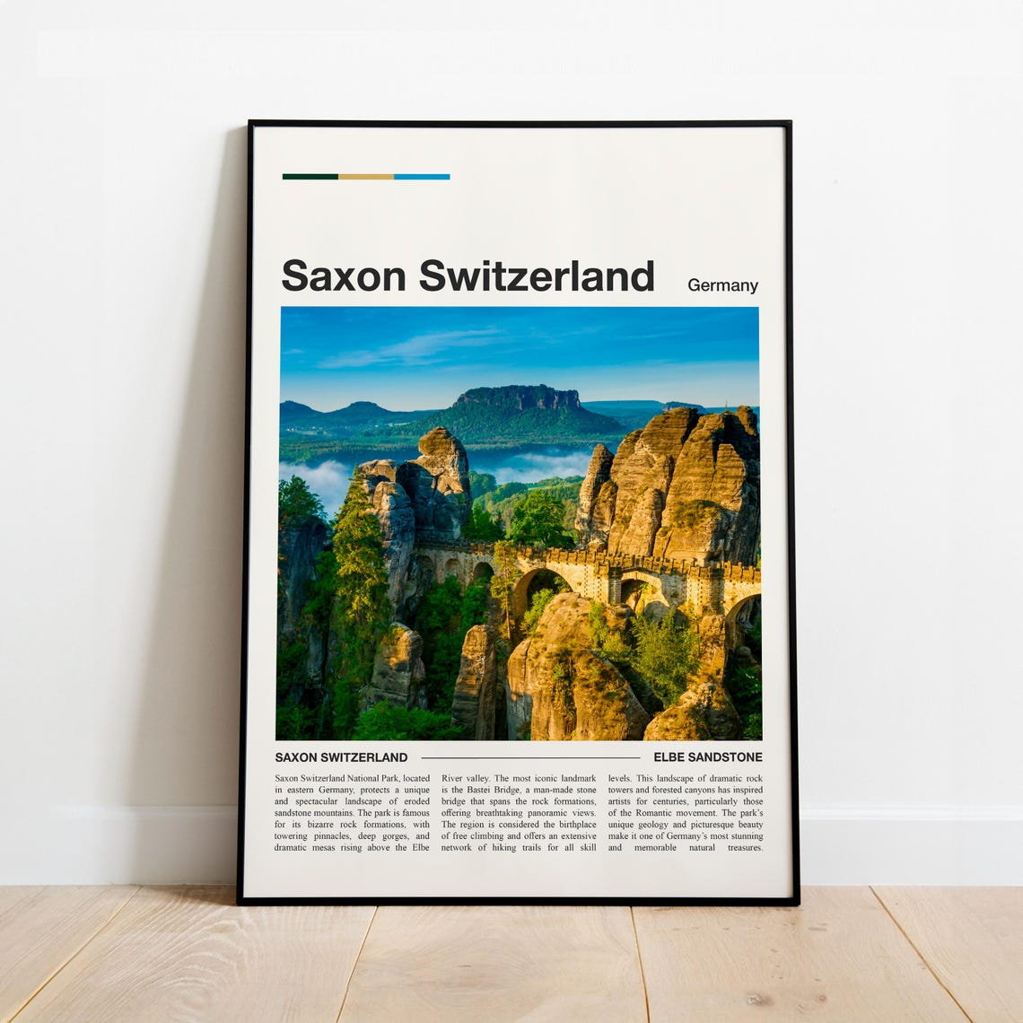 Saxon Switzerland Germany Sandstone Minimalist Travel Poster