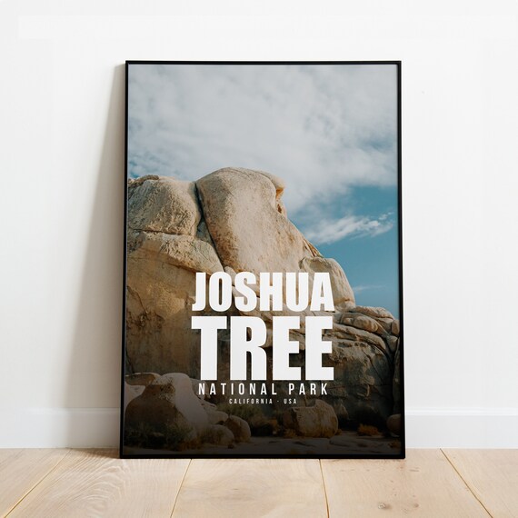 Joshua Tree National Park California Rock Formation Photo Travel Poster