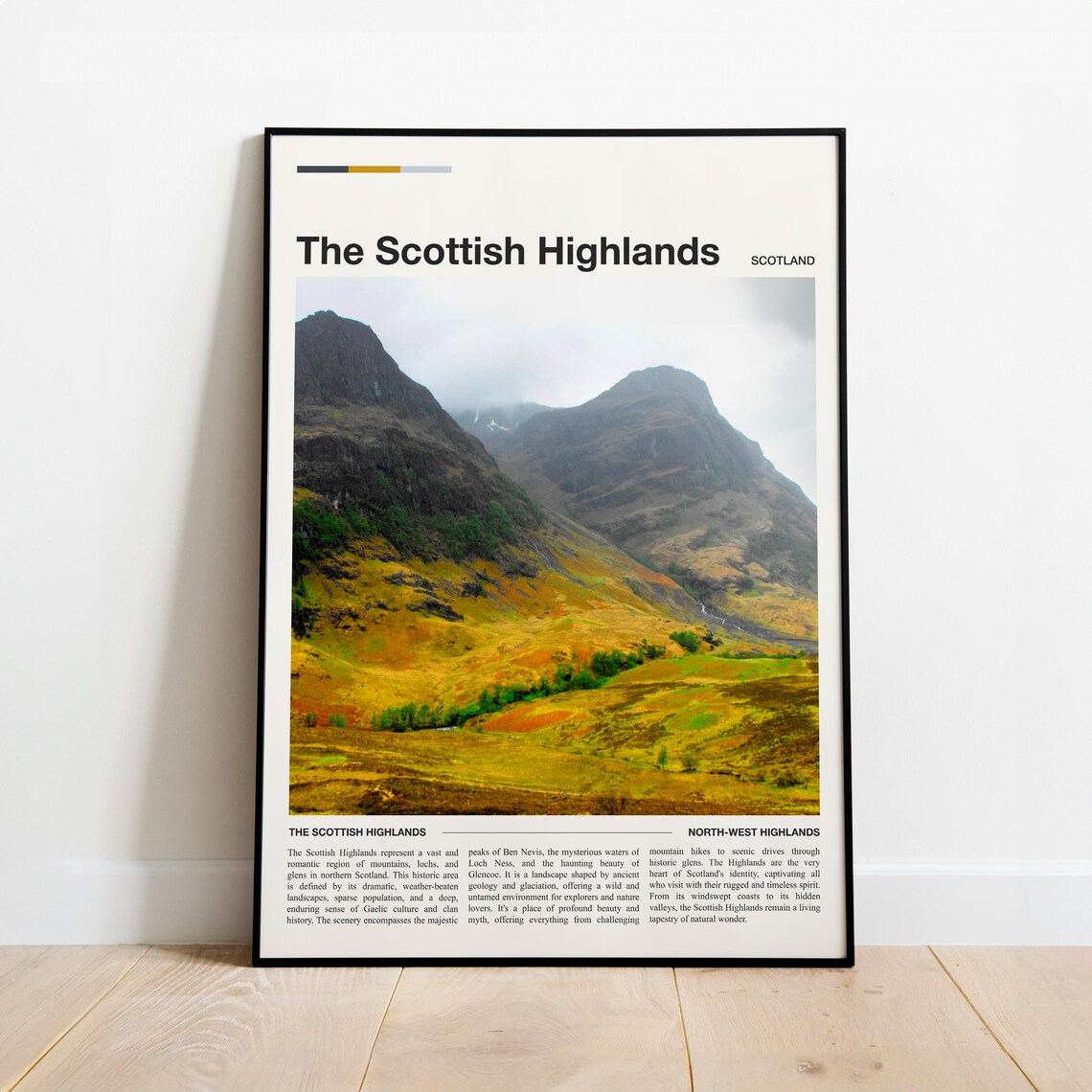 The Scottish Highlands Scotland Mountain Valley Travel Poster