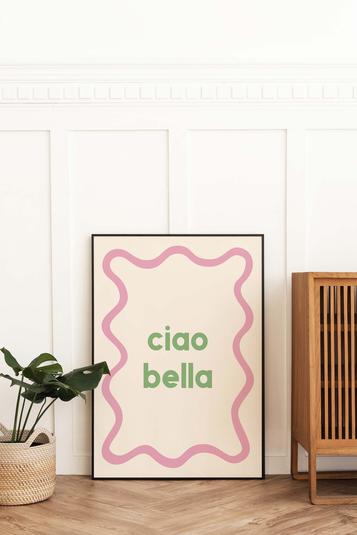 Ciao Bella Print Art Cute Italian Wall Art Pink Trendy Art Print Retro Text Print - Image 4