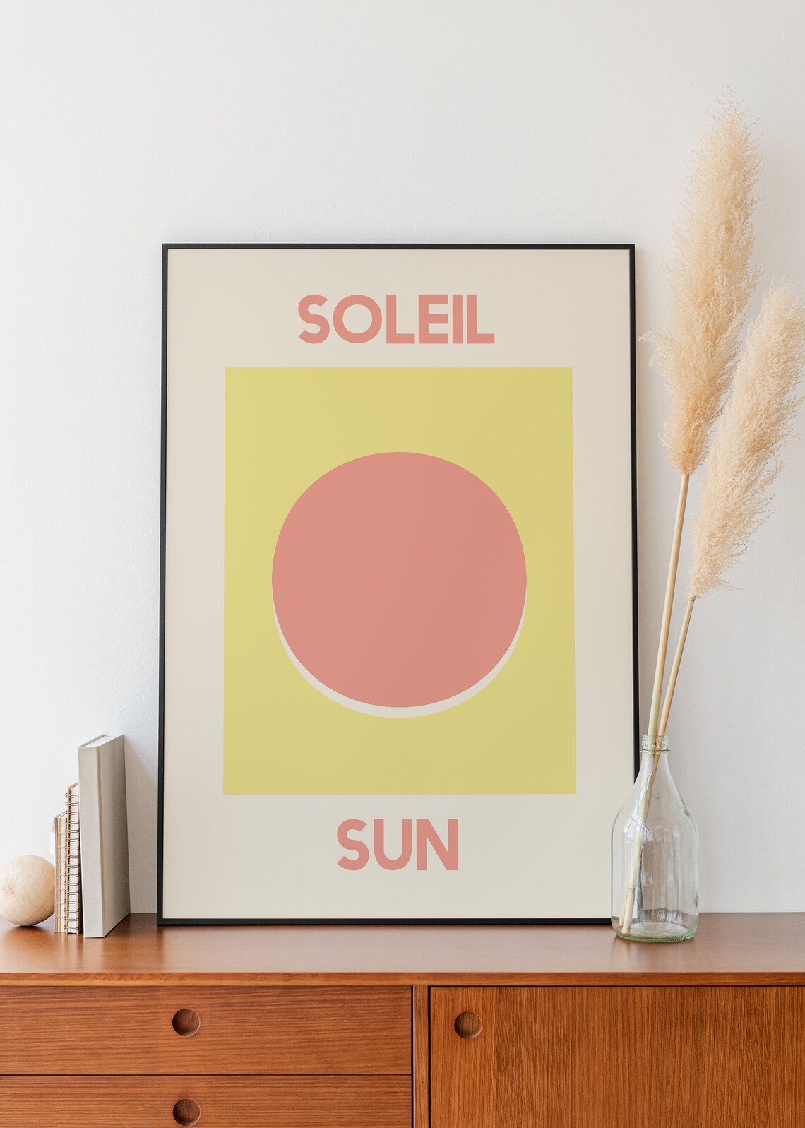 Soleil Sun Print Art Orange Sun Wall Art Cute Trendy Wall Art - Image 5