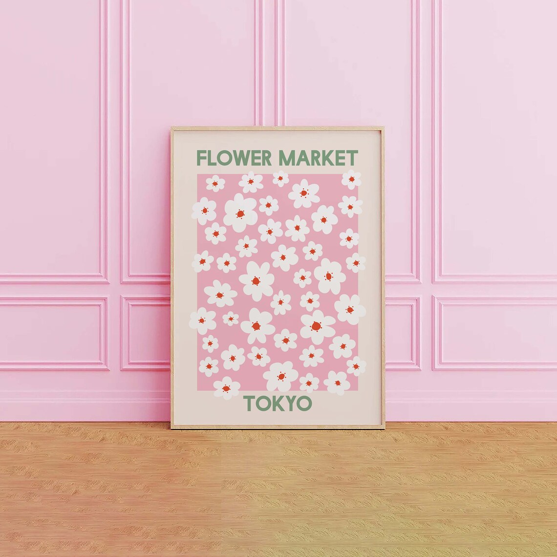 Flower Market Tokyo Cherry Blossom Pink Sakura Japan Art Poster - Image 6