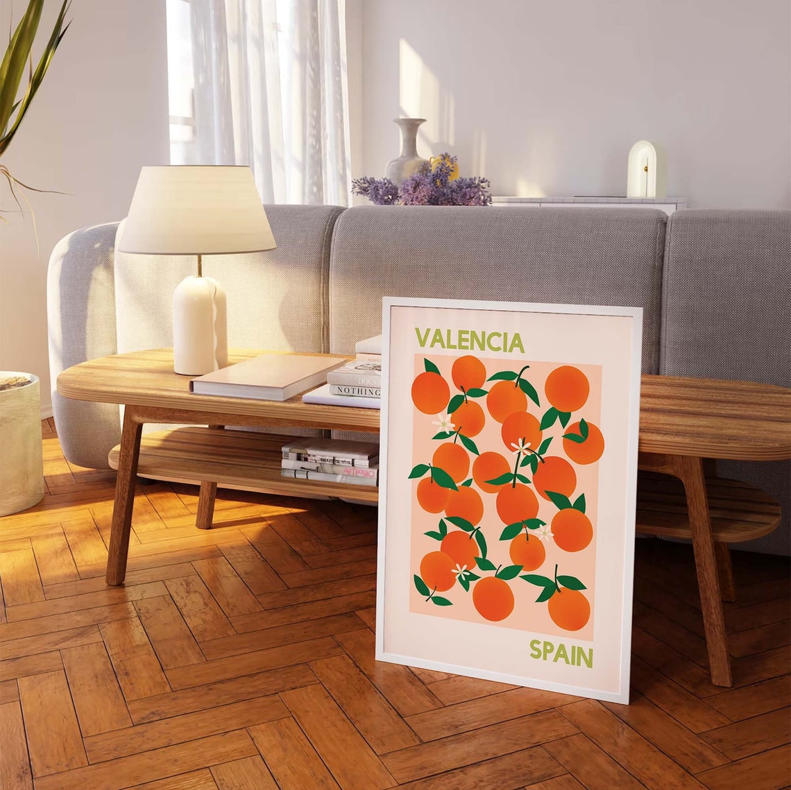 Oranges Valencia Spain Print Art Orange Fruit Market Wall Art Orange Kitchen Art Print Cute Trendy Wall Art - Image 2