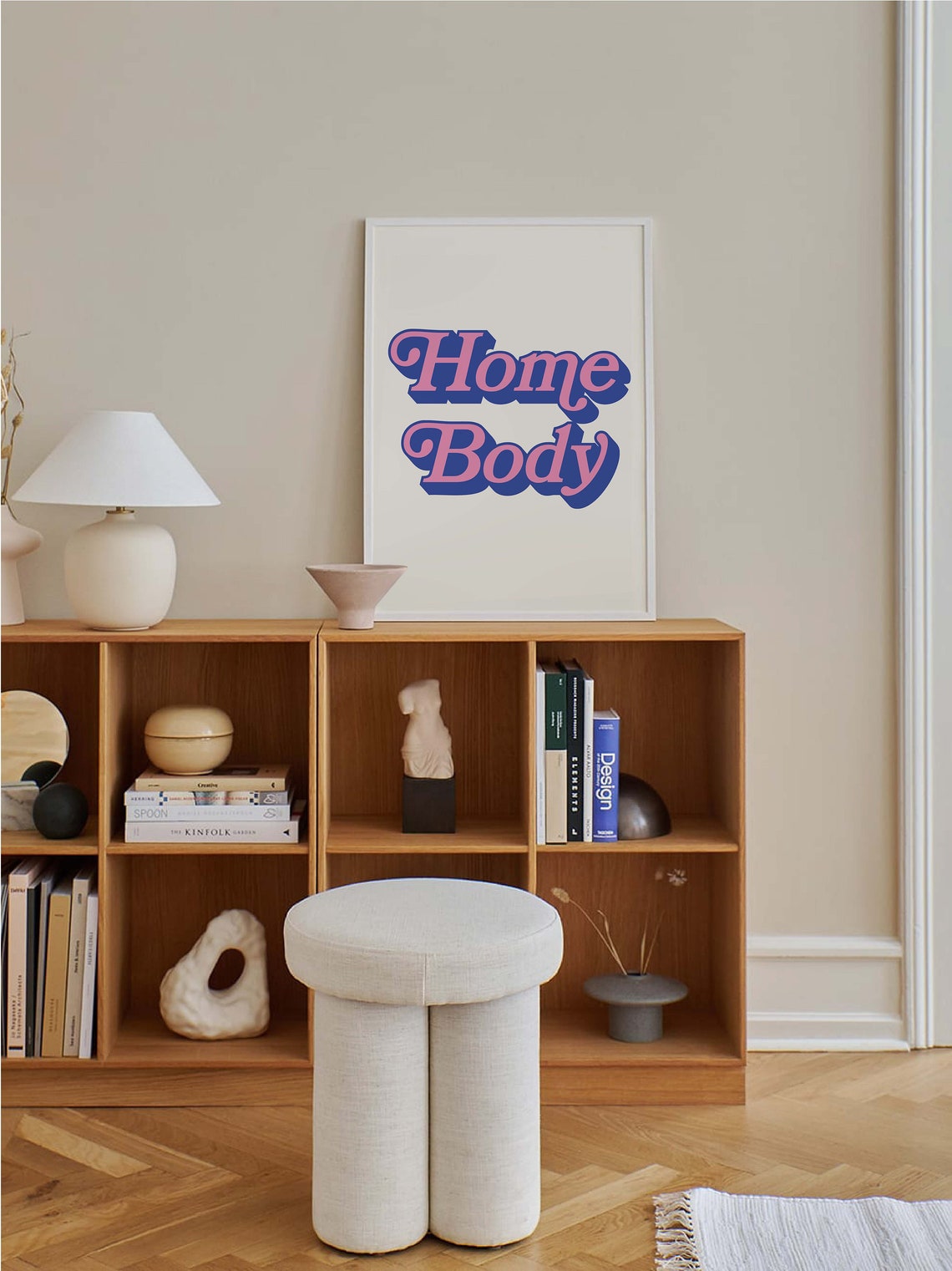 Home Body Pink Blue Retro Script Cute Trendy Typography Decor Poster - Image 5