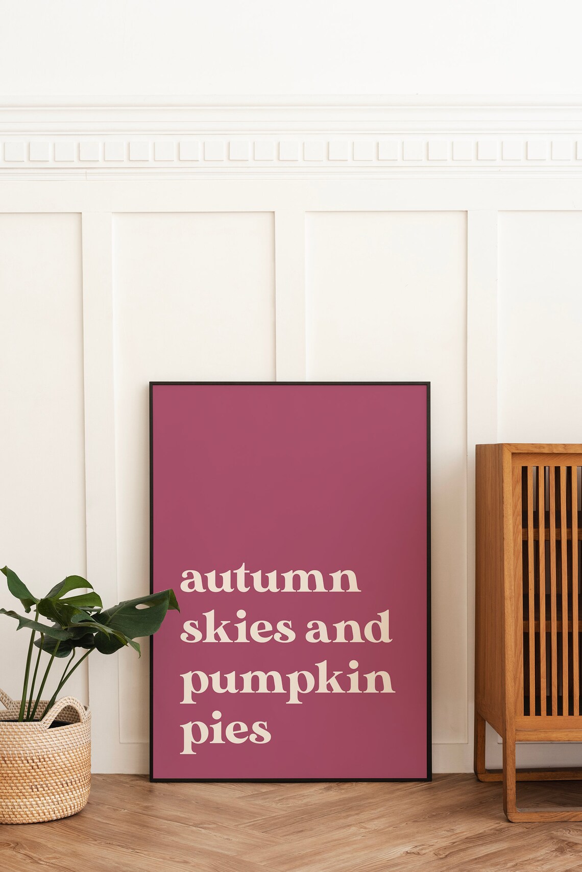 Autumn Skies And Pumpkin Pies Burgundy Fall Quote Typography Poster - Image 4