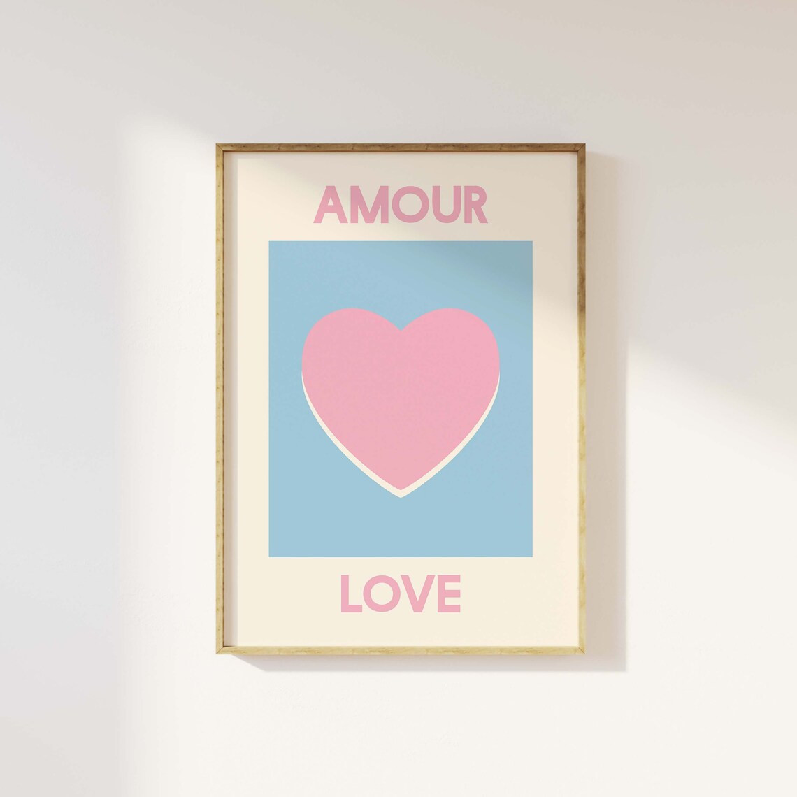 Amour Love Pink Heart Sky Blue French Inspired Room Decor Poster - Image 5