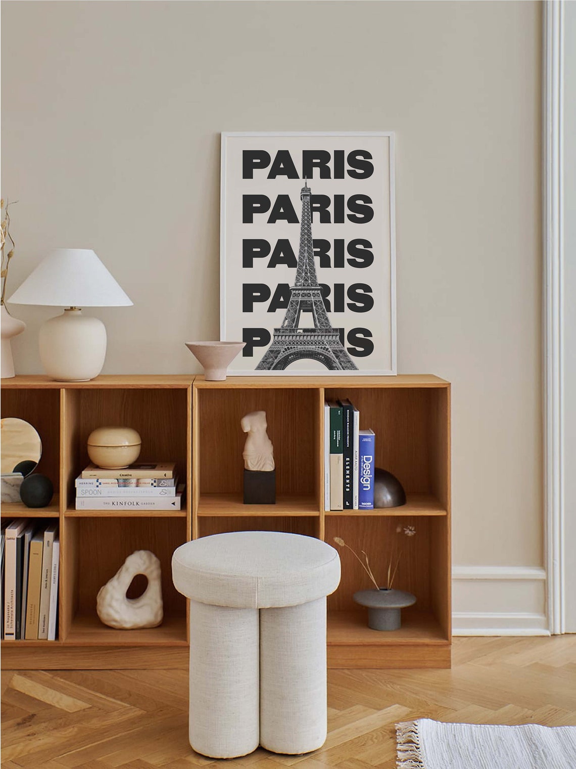 Paris Eiffel Tower Black White Bold Typography Travel Poster - Image 5