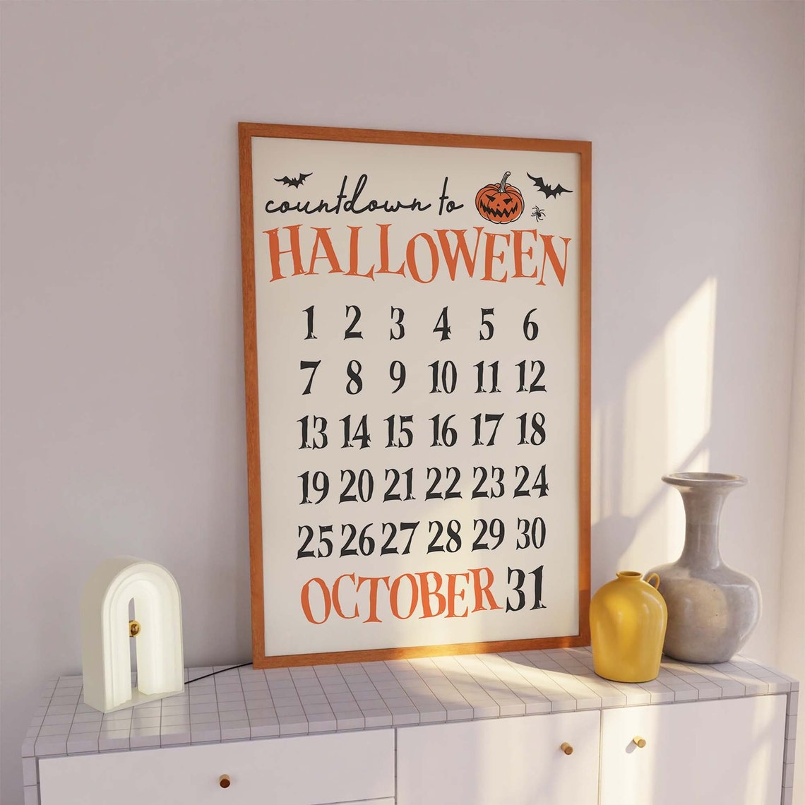 Countdown to Halloween October Calendar Art Poster for Fall Decor - Image 4