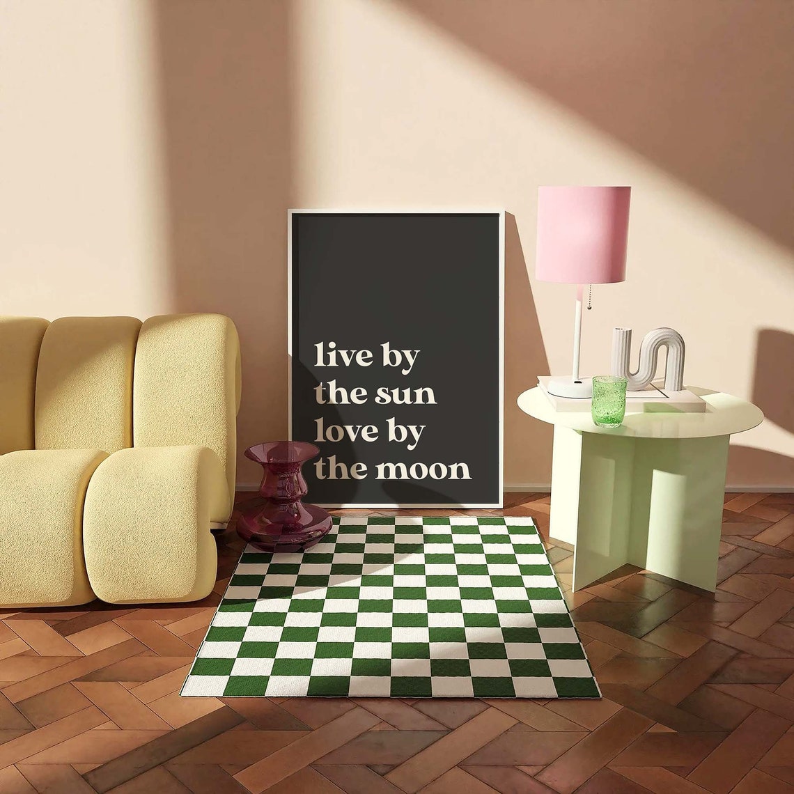 Live By The Sun Love By The Moon Black Minimal Quote Typography Poster - Image 3