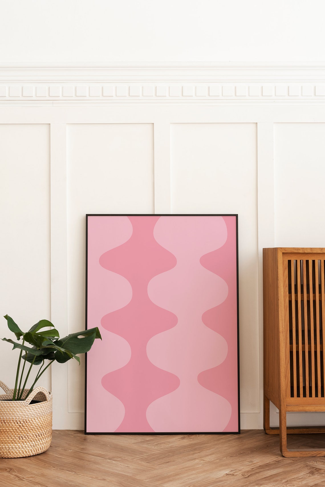 Pink Abstract Print Art Trendy Pink 70s Retro Art Cute Trendy Wall Art - Image 5