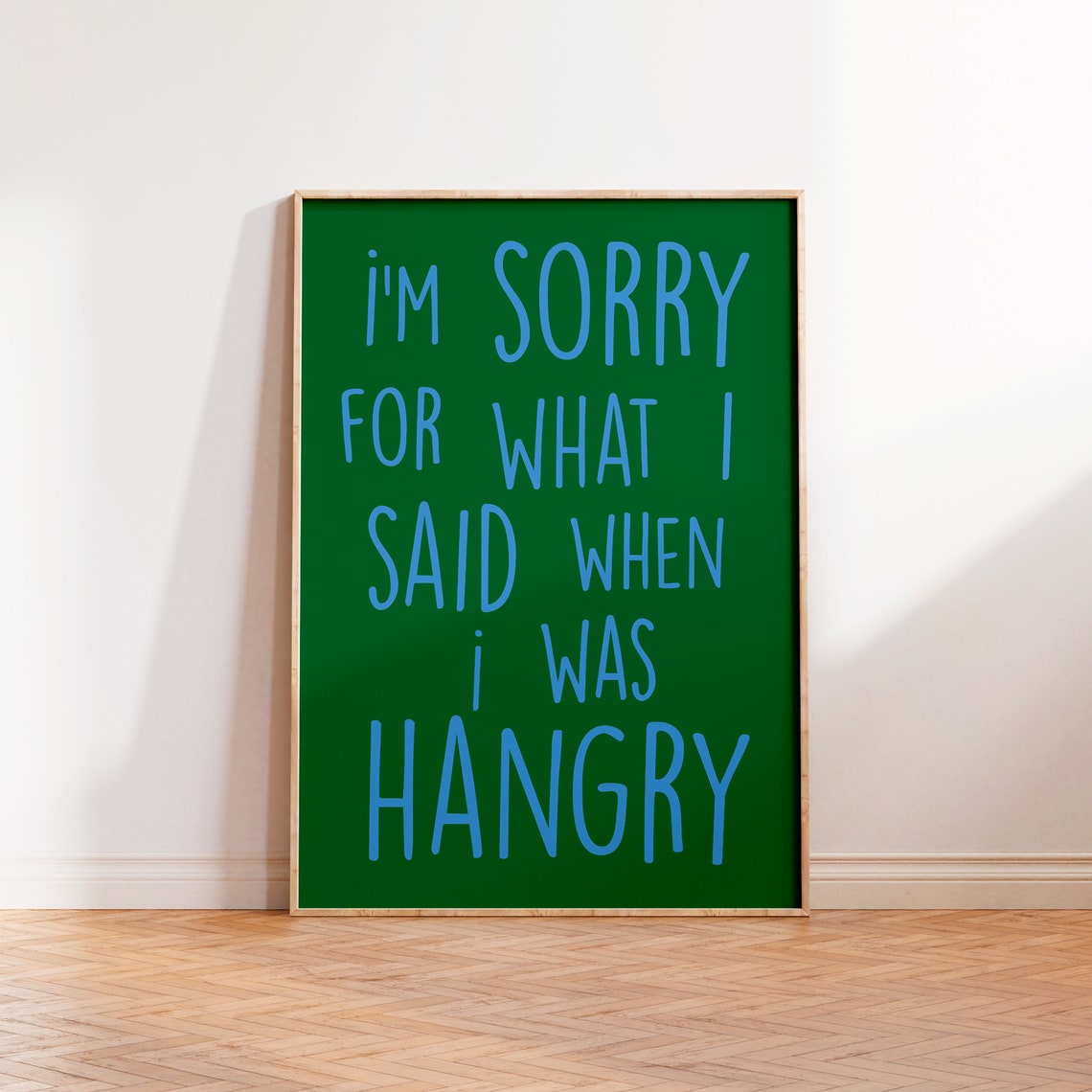 Im Sorry For What I Said When I Was Hangry Wall Print Funny Kitchen Prints Foodie Cafe Cake Bakery Unframed A5 A4 A3 Typography Print