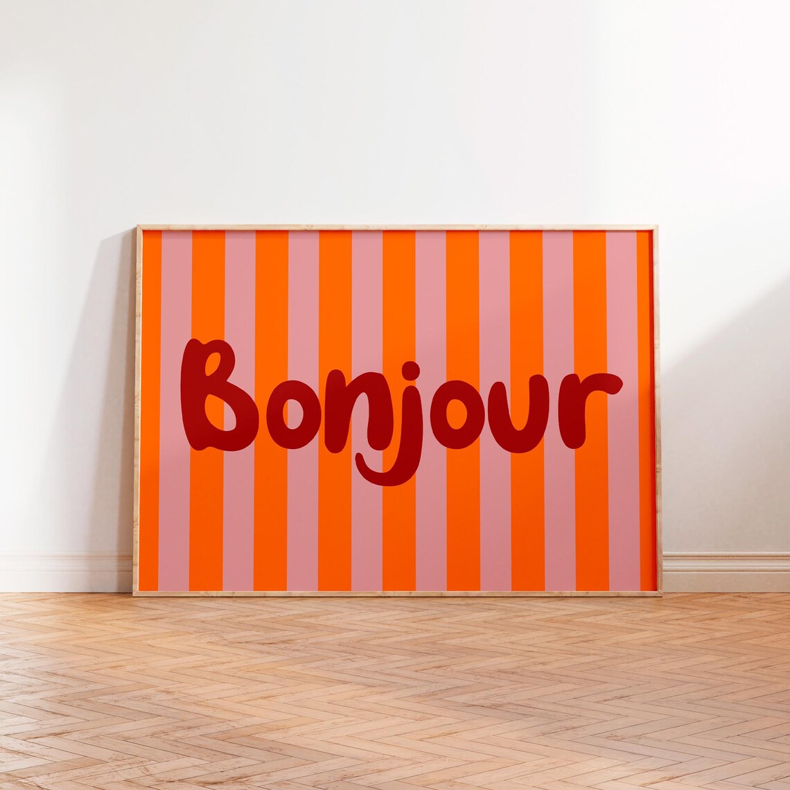 Bonjour Christmas Typography Art Print, Vintage Retro - Image 2