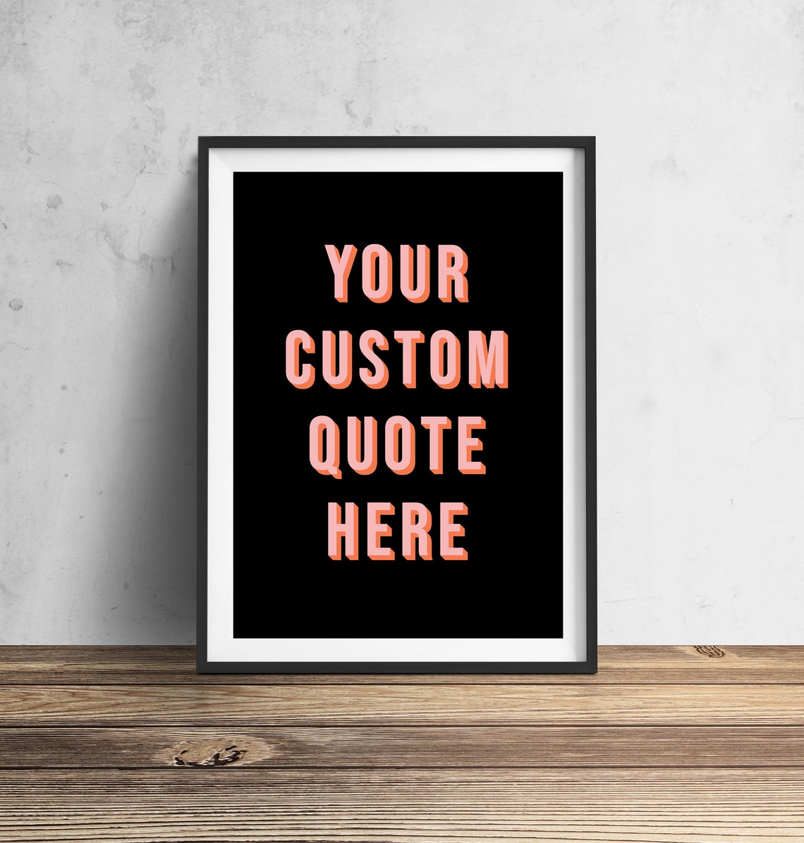 Bold Personalised Typography Wall Art Print Bespoke Custom Quote Text Wall Art Unframed A5 A4 A3 Poster Gallery Wall Pink Prints - Image 2