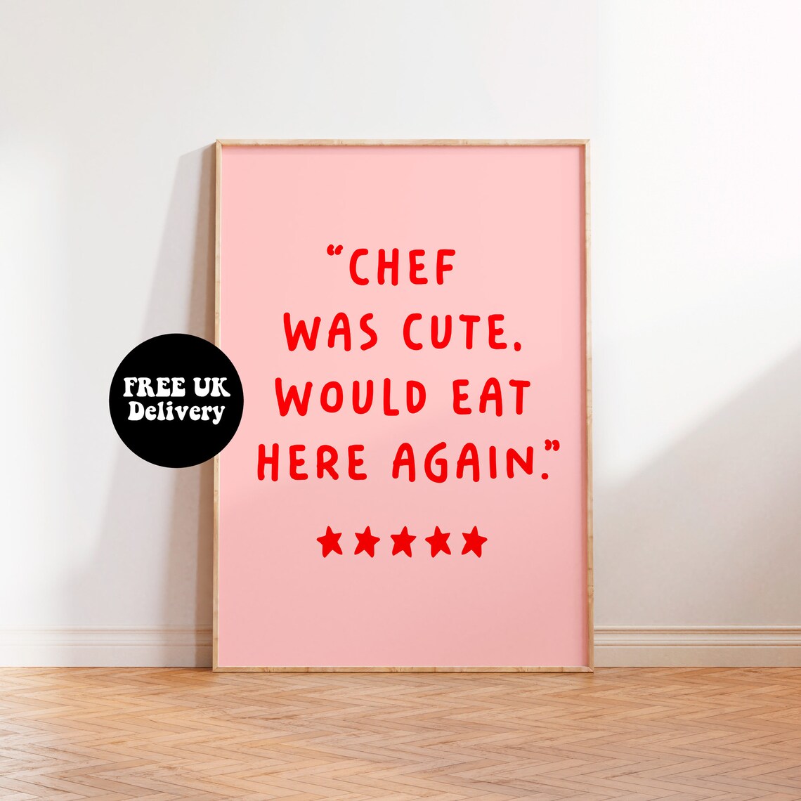 Chef Was Cute, Would Eat Here Again Kitchen Art Print - Image 2