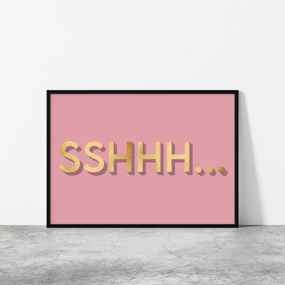 Sshhh Typography Print, Blush Pink Bedroom Decor - Image 2
