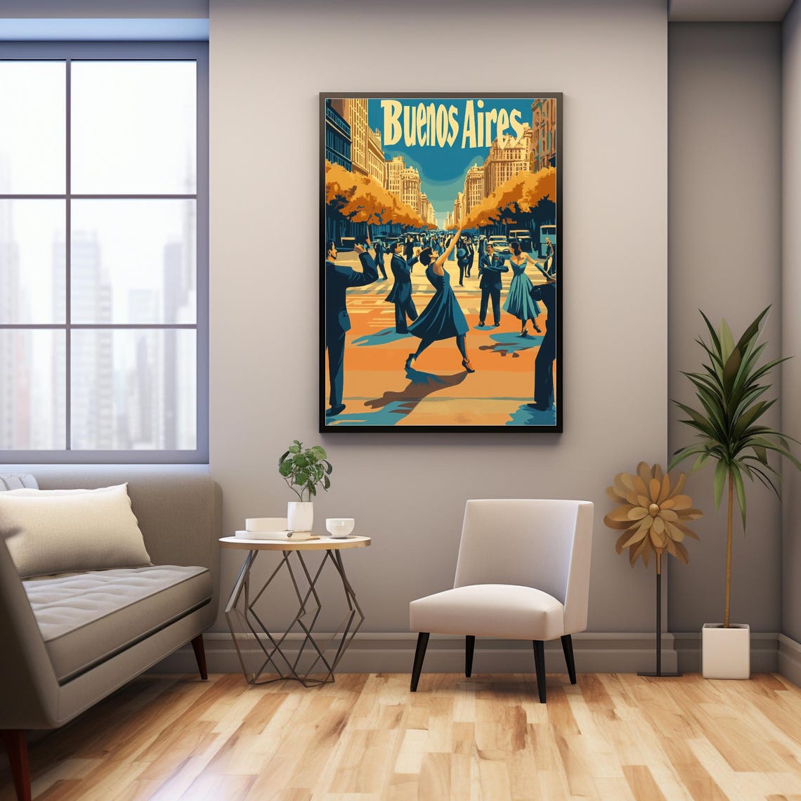 Buenos Aires Dance Scene, Retro Poster - Image 3