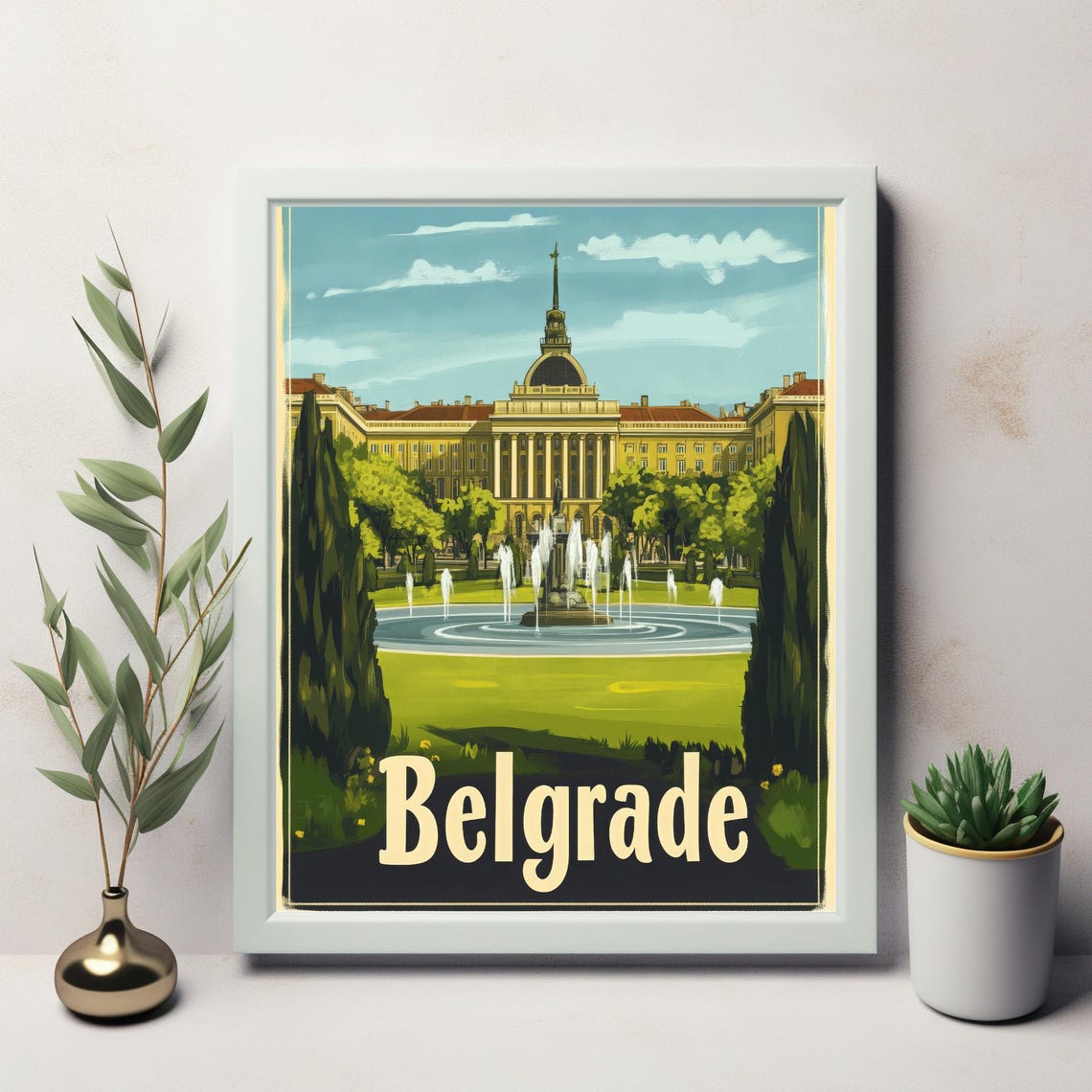 Belgrade Vintage Travel Poster With Classic Architecture And Lush Park Surroundings - Image 3