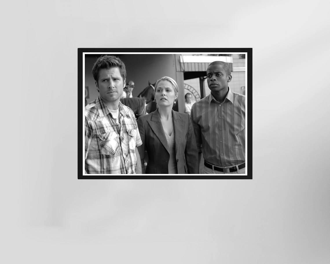 Psych TV Series Shawn Gus Detective Black White Cast Photo Poster
