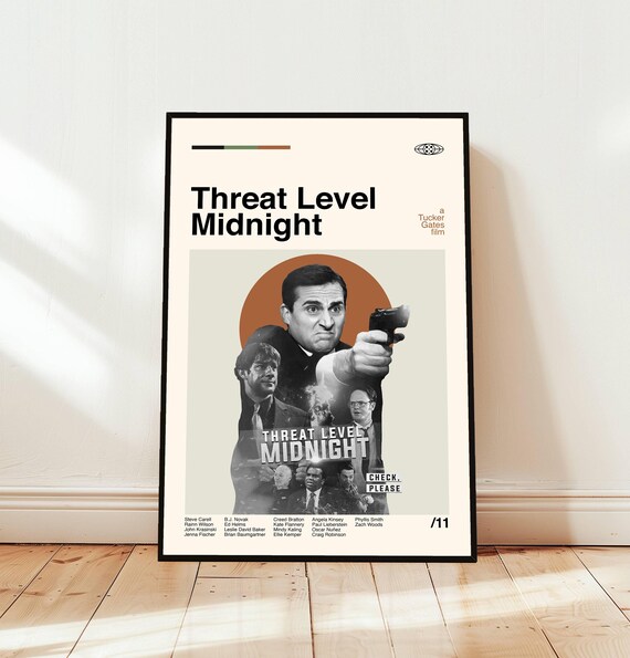 Threat Level Midnight The Office Minimalist Midcentury Fan Art Poster