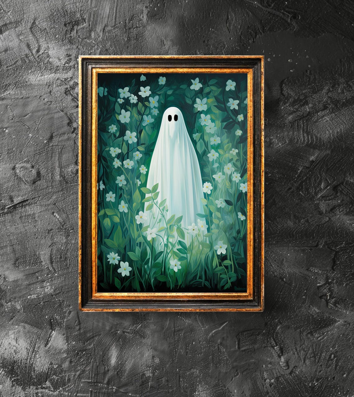 In The Flower Forest Poster Spooky Art Cute Halloween Funny Print