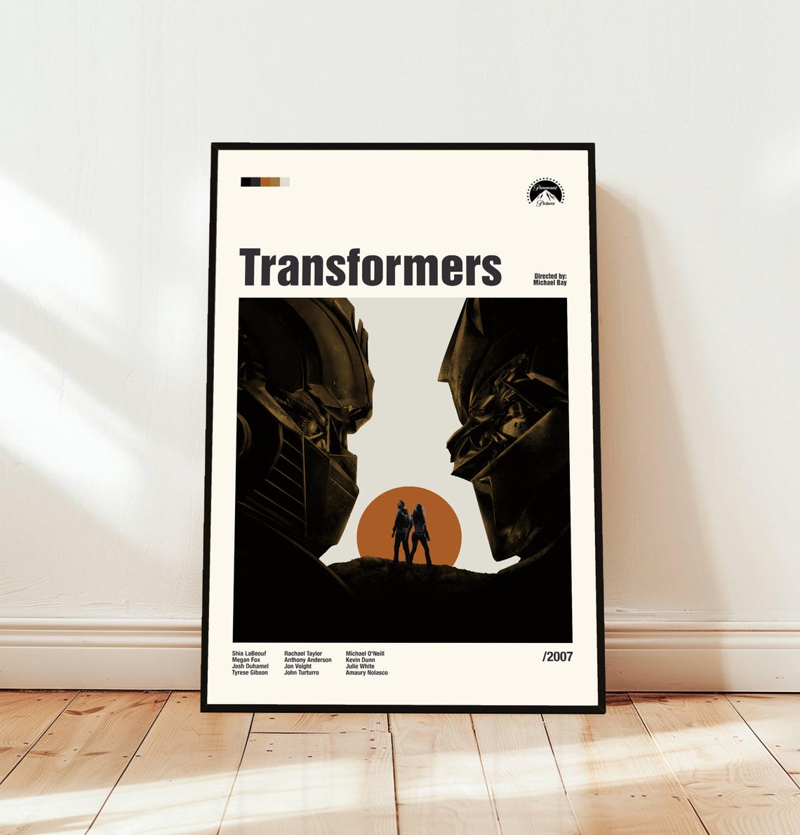 Transformers Optimus Prime Bumblebee 2007 Michael Bay Movie Poster