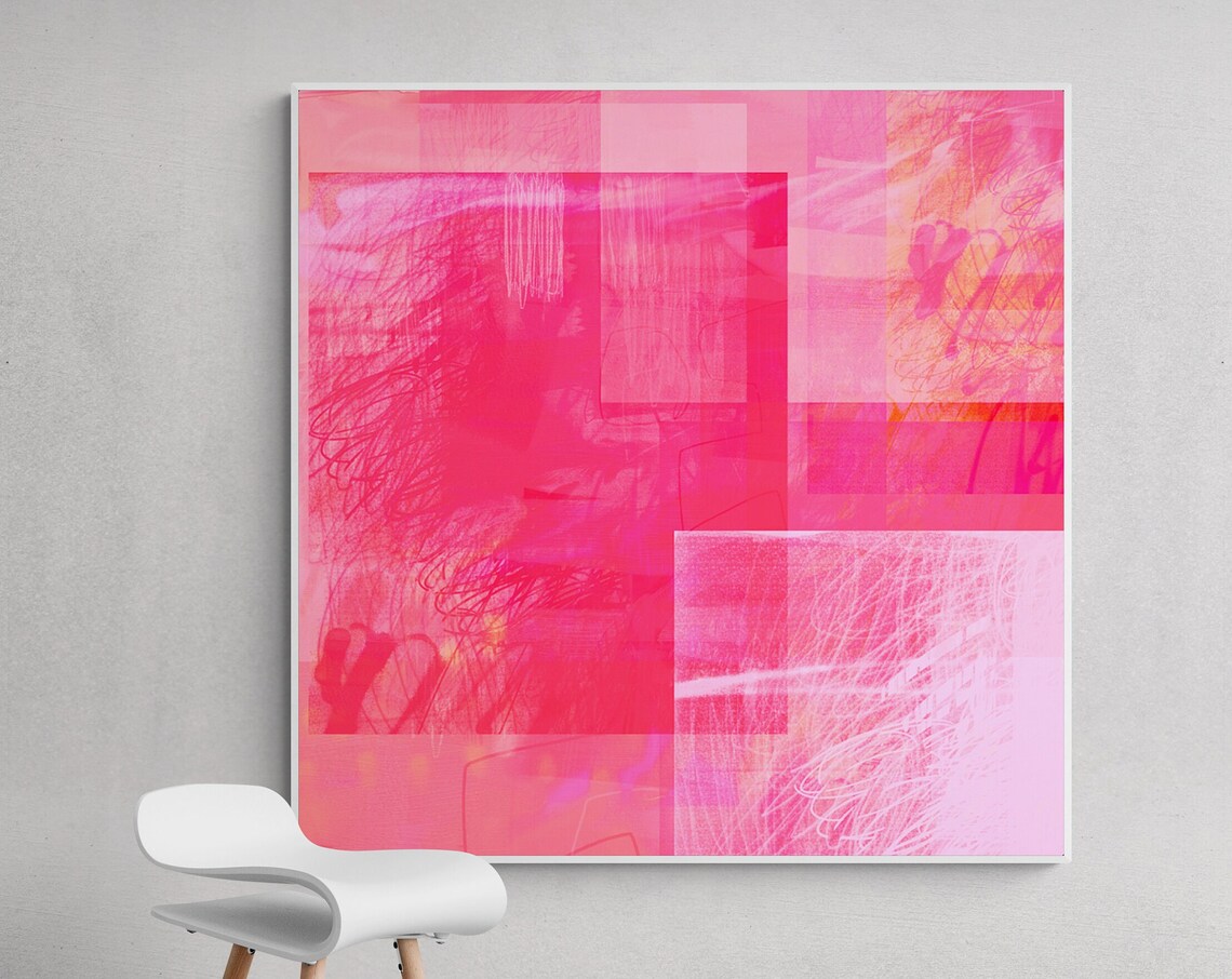 Abstract Pink Art Print, Colorful Minimalist Decor - Image 5