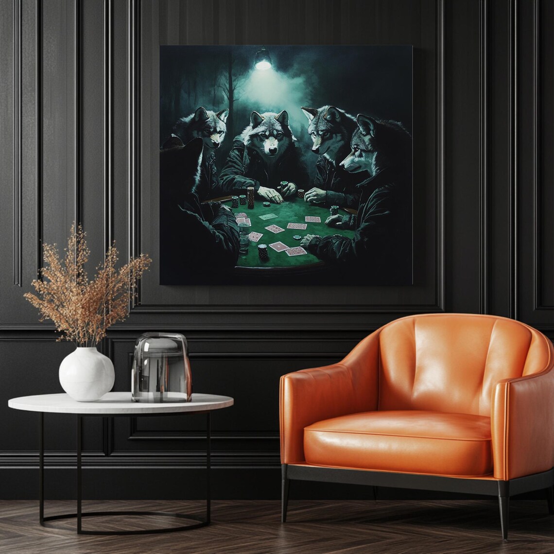 Wolf Playing Cards, Rustic Game Room Art - Image 3