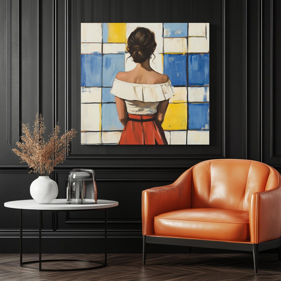Figurative Woman Painting, Minimalist Female Silhouette - Image 3