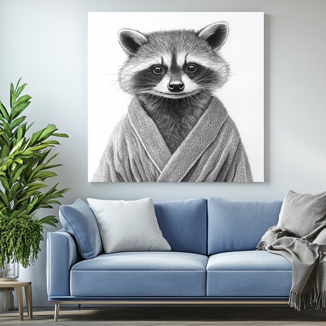 Raccoon In Bathrobe, Cute Animal Poster Print - Image 2