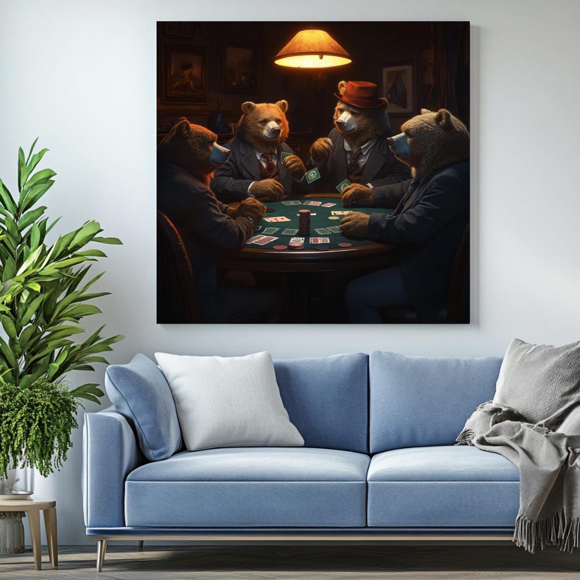 Bear Poker Night - Modern Animal Art - Image 2