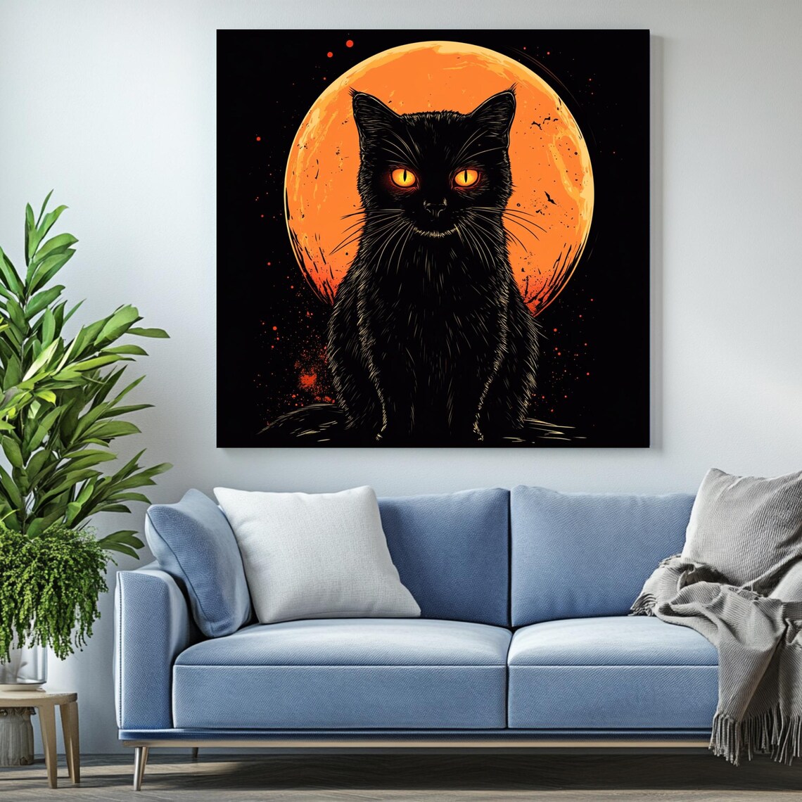 Black Cat Poster, Gothic Halloween Decor - Image 2