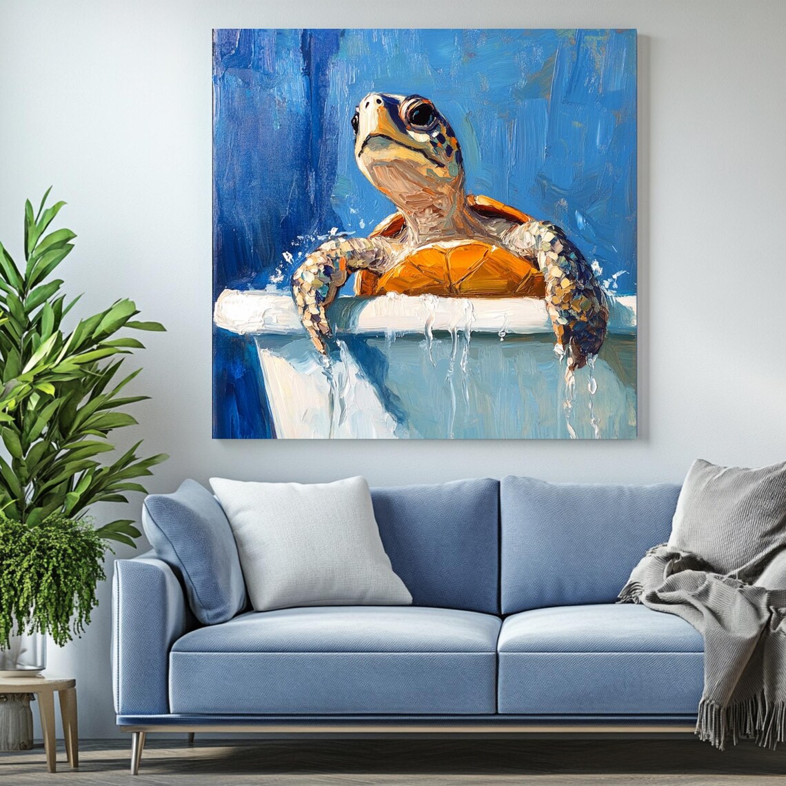 Turtle In Bathtub Poster, Bathroom Wall Art - Image 2