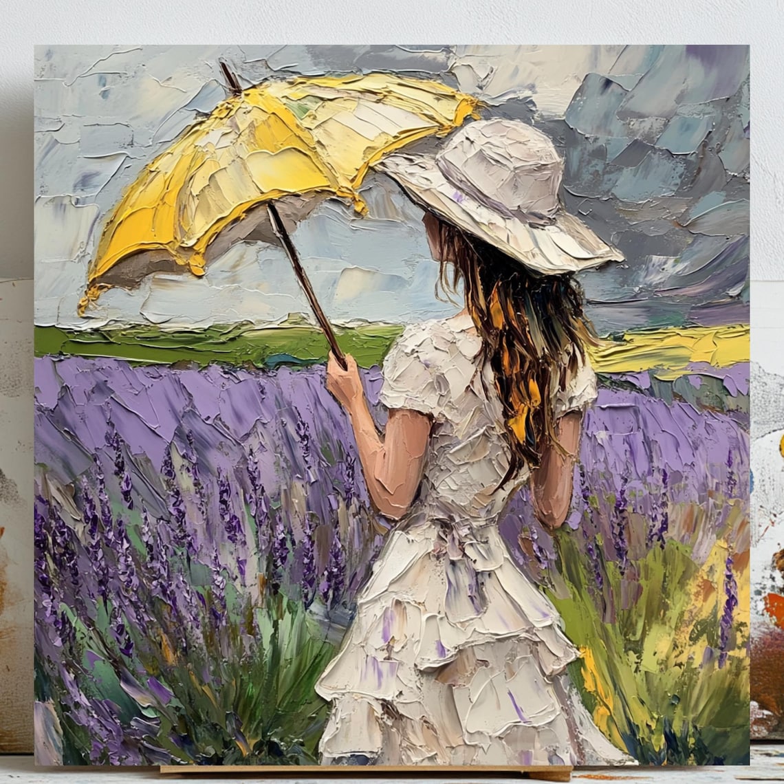 Girl With Umbrella, Rainy Day Decor Art Print
