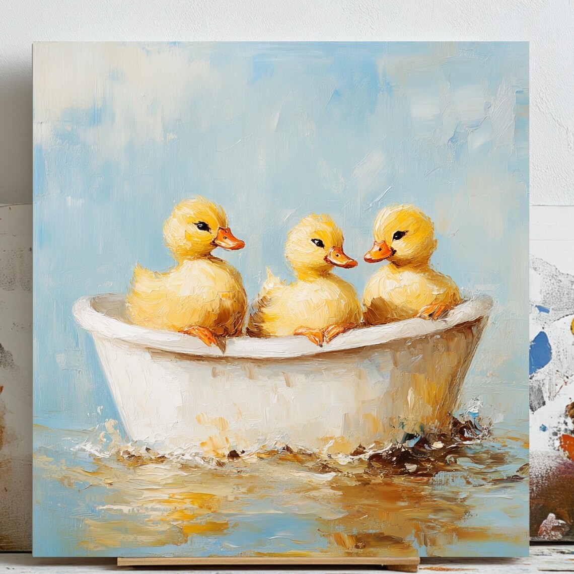 Three Ducks In Bathtub, Bathroom Nursery Decor