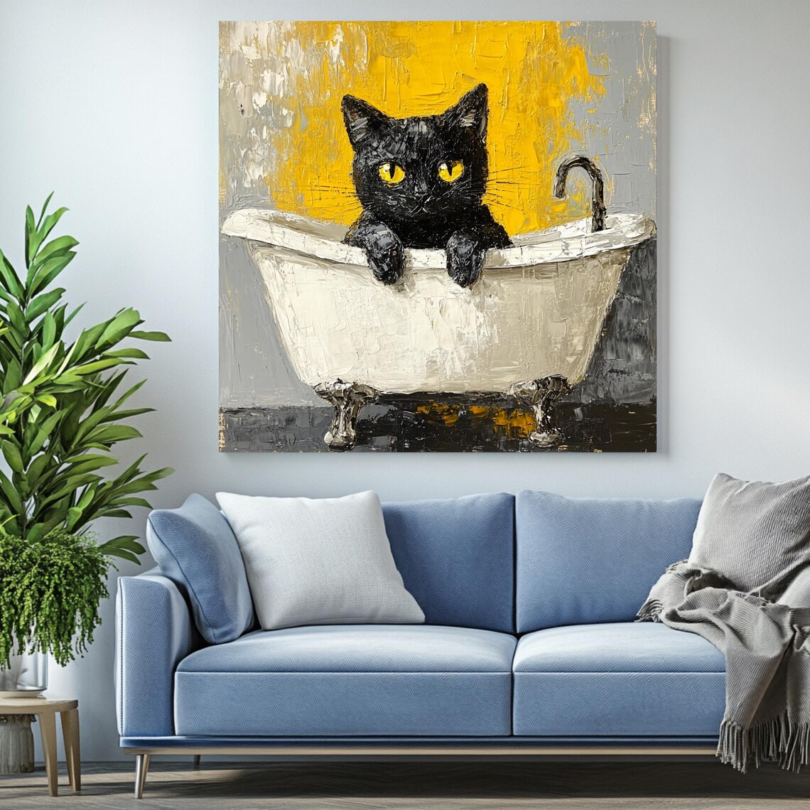 Cat In Bathtub - Maximalist Cat Art Print - Image 2