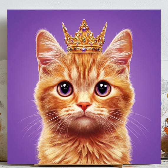 Regal Cat Vintage Portrait, Cat Lover Gift