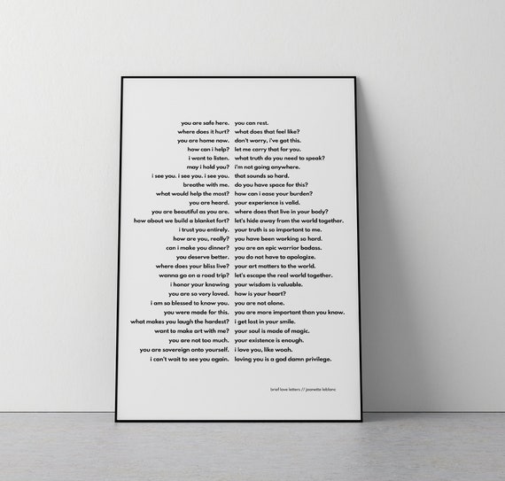 Love Letters Inspirational Typography Art Print