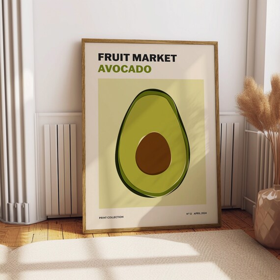 Avocado Fruit Market Abstract Art Poster